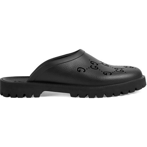 Gucci slippers gg con stampa - nero