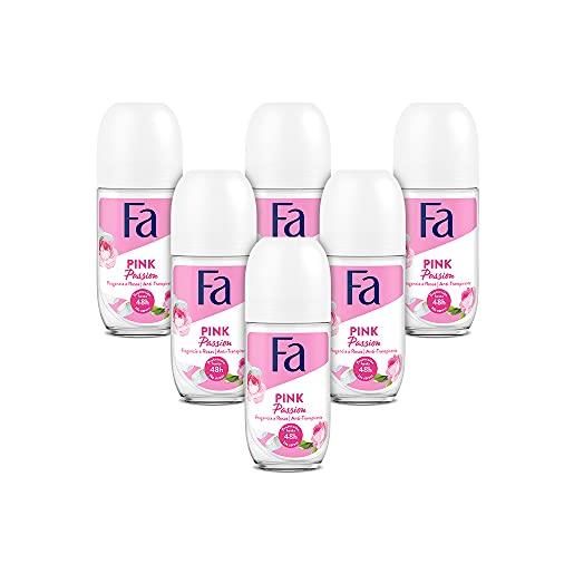 Fa - deodorante roll-on pink passion - 50 ml (confezione da 6) totale: 300 ml