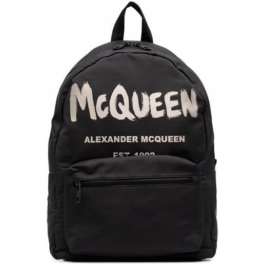 Alexander McQueen zaino graffiti metropolitan con stampa - nero