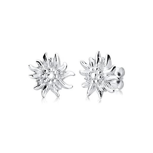 Elli orecchini Elli orecchini da donna con borchia edelweiss tradizionale in argento 925