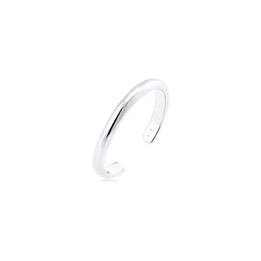 Elli anello da donna midi dal design minimale, in argento sterling 925, 39, taglio sfaccettato, senza gemme