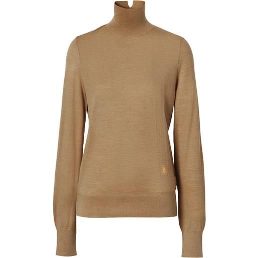 Burberry maglione con ricamo - marrone