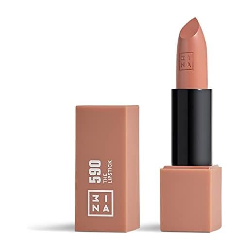 3ina makeup - the lipstick 590 - nudo inteso - rossetto matte - alta pigmentazione - rossetti cremosi - profumo di vaniglia e custodia magnetica - lucido e mat - vegan - cruelty free