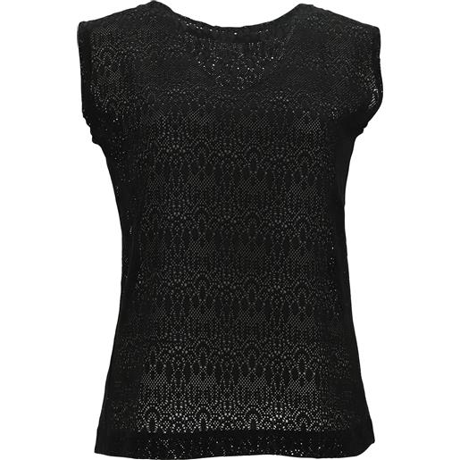 Freddy t-shirt senza maniche in pizzo con drappeggio posteriore