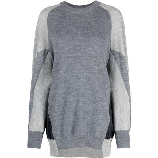 Stella McCartney maglione oversize con design color-block - grigio