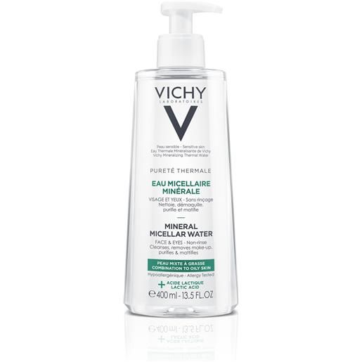 Vichy pureté thermale acqua micellare detergente struccante pelle grassa 400 ml Vichy