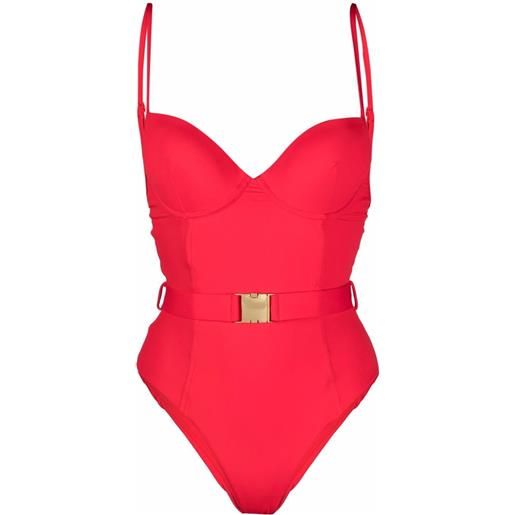 Noire Swimwear costume intero con cintura - rosso