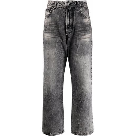 Philipp Plein jeans a gamba ampia iconic plein - grigio