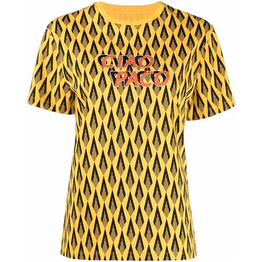 Rabanne t-shirt ciao paco con stampa - giallo