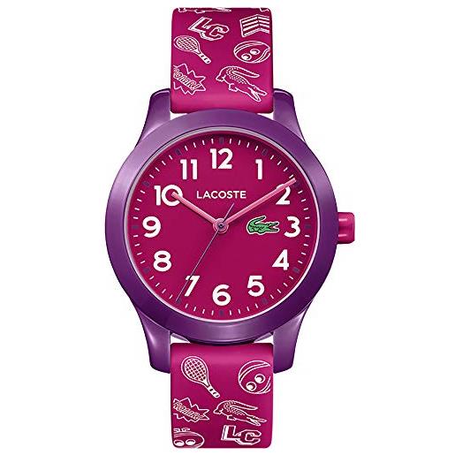 Lacoste orologio analogico al quarzo da bambini con cinturino in silicone rosa - 2030012