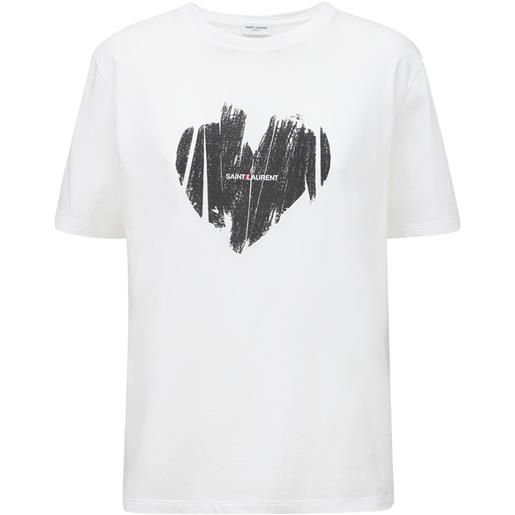 SAINT LAURENT t-shirt in jersey di cotone con stampa