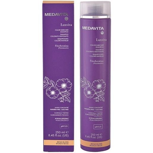 Medavita luxviva color enricher shampoo beige blond 250ml - shampoo ravvivante colorante biondo/beige
