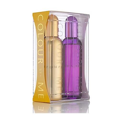 Colour me gold homme & colour me purple - 2x100ml eau de parfum, twin pack by milton-lloyd