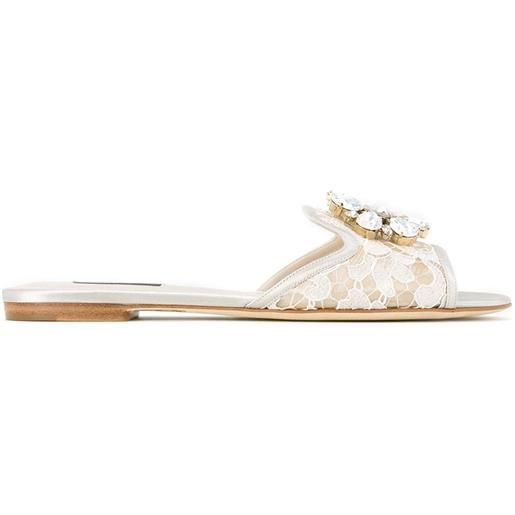 Dolce & Gabbana sandali bianca - effetto metallizzato