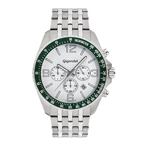 Gigandet fast track orologio uomo cronografo analogico quarzo argento verde g12-002
