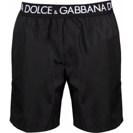 Dolce & Gabbana costume da bagno con banda logo - nero