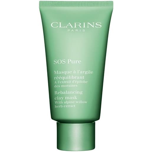 CLARINS sos pure masque à l'argile rééquilibrant purificante idratante 75 ml