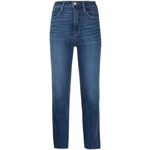 FRAME jeans a vita alta crop - blu