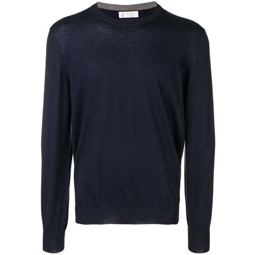 Brunello Cucinelli maglione con girocollo - blu
