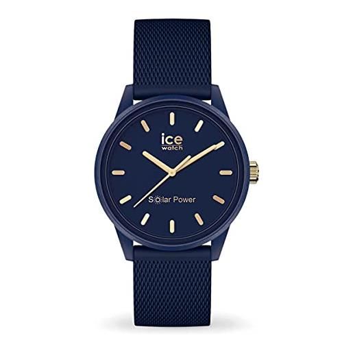 Ice-watch - ice solar power navy gold mesh - orologio blu da donna con cinturino in silicone - 018744 (medium)