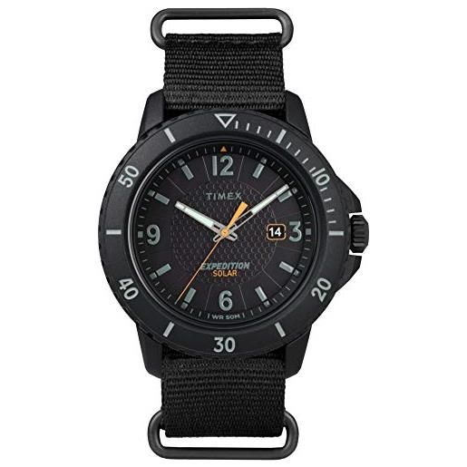 Timex expedition gallatin solar 44mm orologio da uomo con cinturino in nylon nero tw2u30300