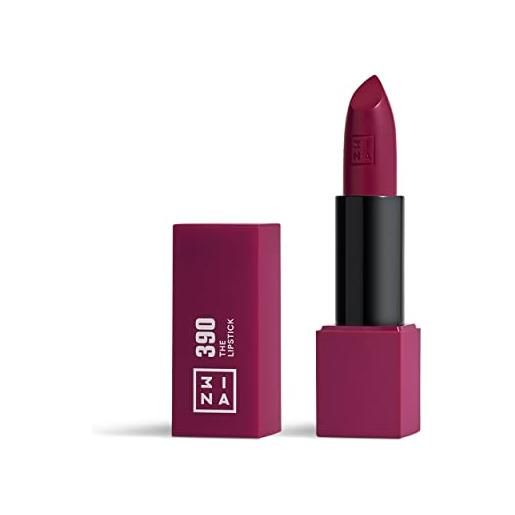 3ina makeup - the lipstick 390 - prugna scura - rossetto matte - alta pigmentazione - rossetti cremosi - profumo di vaniglia e custodia magnetica - lucido e mat - vegan - cruelty free