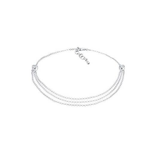 Elli Donna 925 argento Rotonda bianco Cristallo - NUOVO