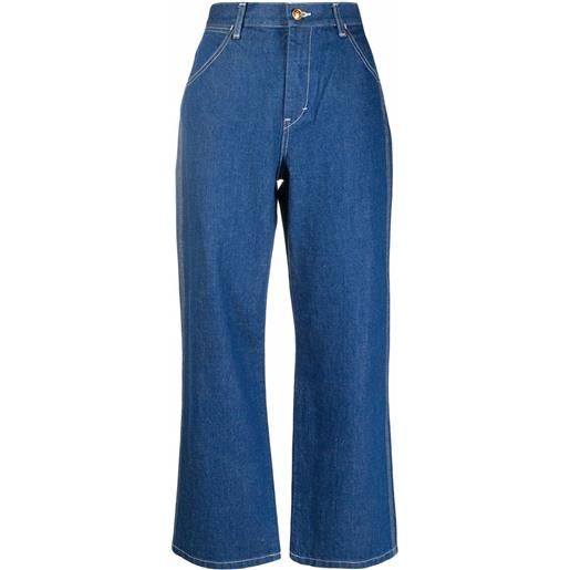 Tory Burch jeans a vita alta crop - blu