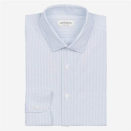 Apposta camicia disegni blu lycra popeline doppio ritorto sensitive, collo stile collo italiano aggiornato a punte corte