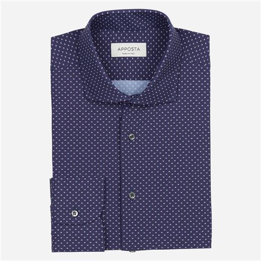 Apposta camicia disegni blu lycra popeline doppio ritorto sensitive, collo stile collo francese aggiornato a punte corte