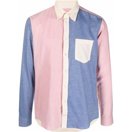 Mackintosh camicia con pannelli a contrasto - rosa
