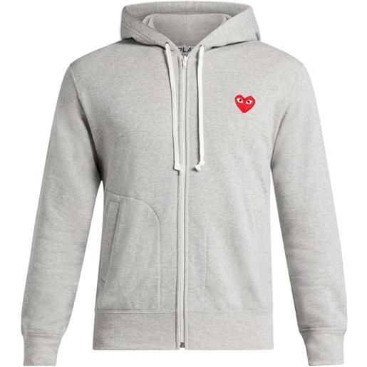 Comme Des Garçons Play felpa con cuore applicato - grigio