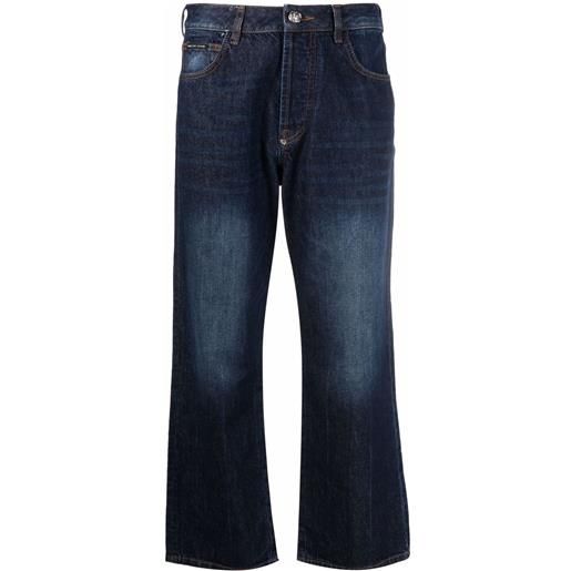 Philipp Plein jeans a gamba ampia iconic plein - blu