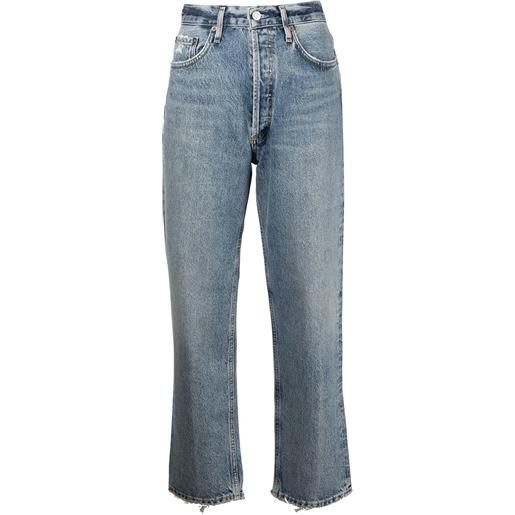 AGOLDE jeans crop dritti lana - blu