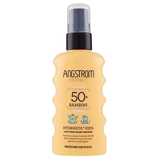 Angstrom protect latte solare in formato spray, protezione solare corpo 50+ con azione idratante e duratura, indicata per pelli sensibili, 175 ml