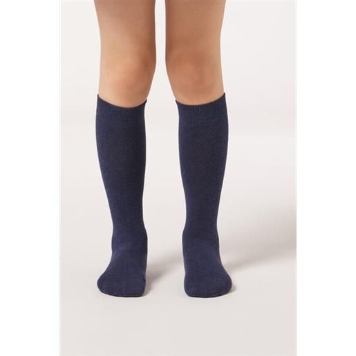 Calzedonia calze lunghe in cotone da bambini blu
