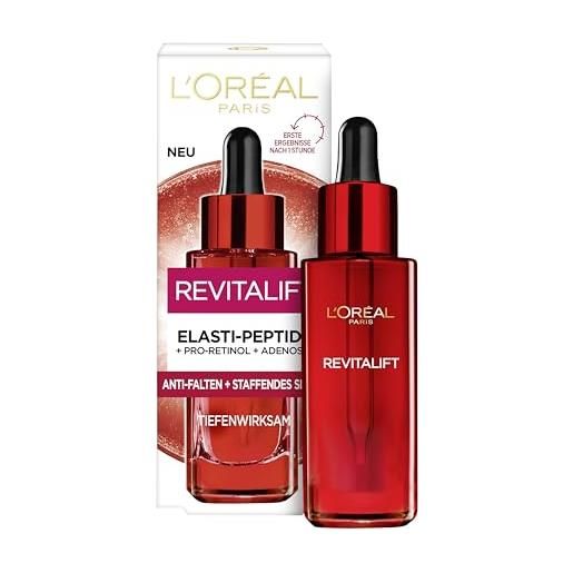 L'Oréal Paris hyaluron siero effetto istantaneo, efficace per la cura del viso anti-invecchiamento per ridurre le rughe, con acido ialuronico e pro-elastina, revitalift, 1 x 30 ml