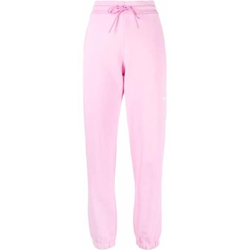 MSGM pantaloni sportivi con stampa - rosa