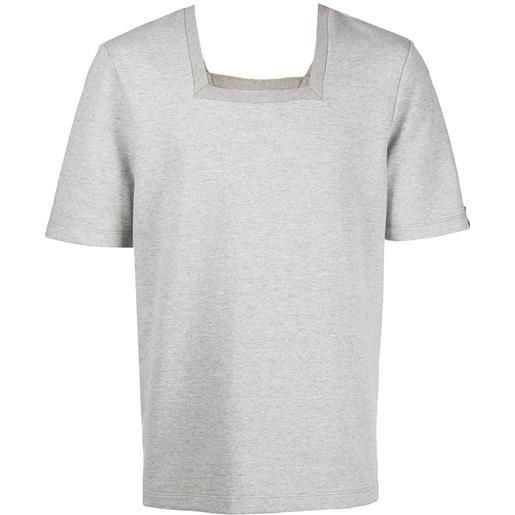 ROMEO HUNTE t-shirt con scollo quadrato terry - grigio