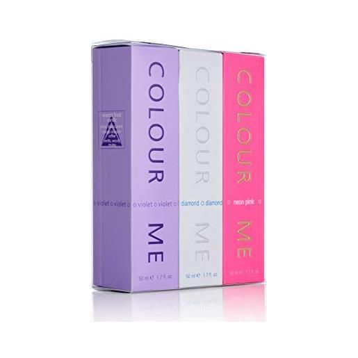 Colour me violet/diamond/neon pink - fragrance for women - 50ml eau de toilette, by milton-lloyd