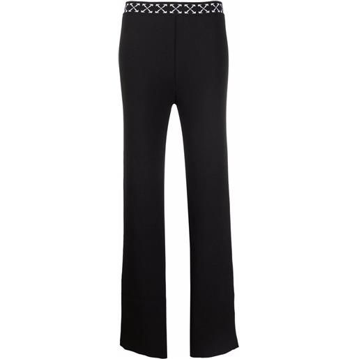 Off-White pantaloni con vita elasticizzata - nero