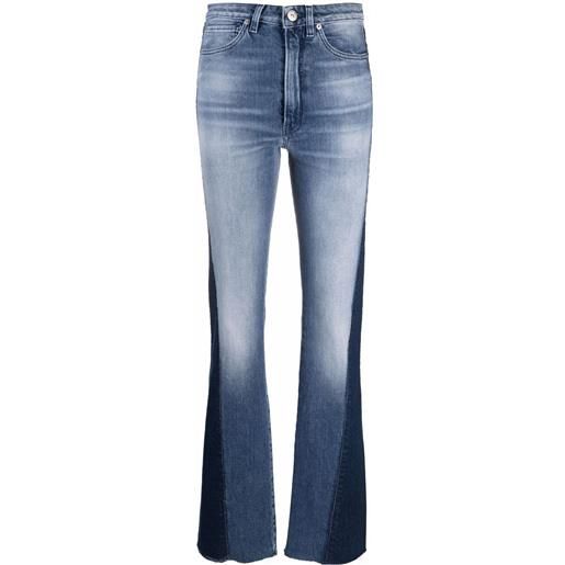 3x1 jeans svasati con vita media - blu
