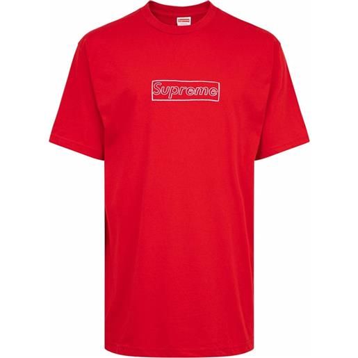 Supreme t-shirt con logo supreme x kaws - rosso