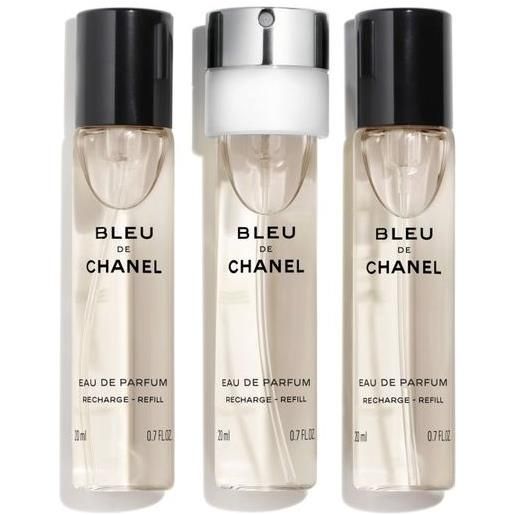 CHANEL bleu de chanel eau de parfum vaporizzatore da viaggio ricaricabile ricarica 60 ml (3 x 20 ml)