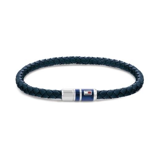 Tommy Hilfiger jewelry braccialetto da uomo in pelle blu - 2790294