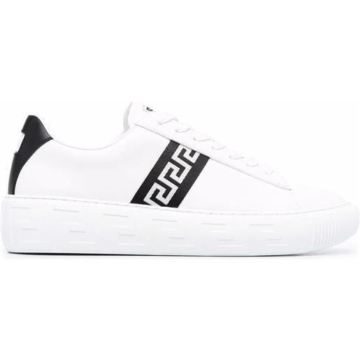 Versace sneakers a righe greca - bianco