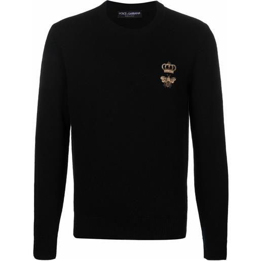 Dolce & Gabbana maglione con ricamo - nero