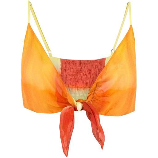 Amir Slama top bikini con dettaglio a nodo - arancione