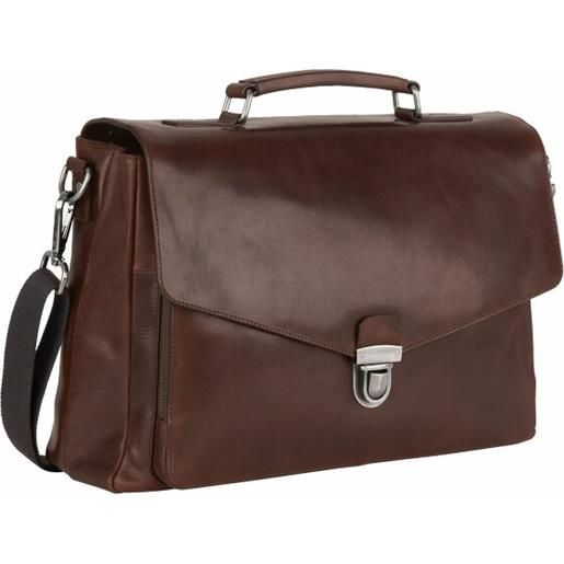 Leonhard Heyden roma briefcase pelle 40 cm scomparto per laptop marrone