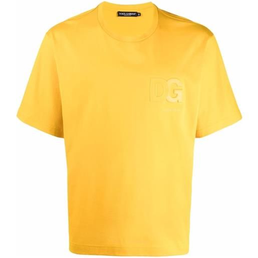 Dolce & Gabbana t-shirt con logo goffrato - giallo